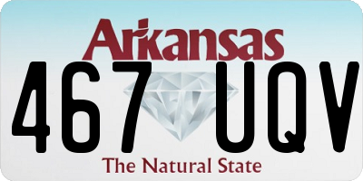 AR license plate 467UQV