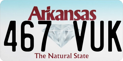 AR license plate 467VUK