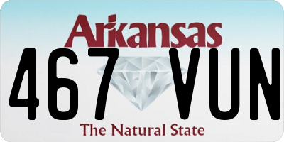 AR license plate 467VUN
