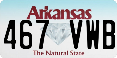 AR license plate 467VWB