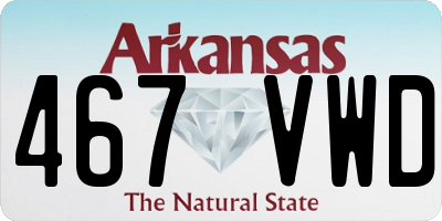 AR license plate 467VWD