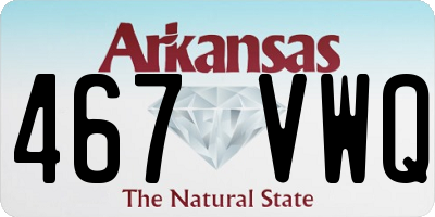 AR license plate 467VWQ
