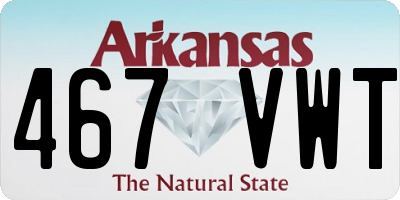 AR license plate 467VWT