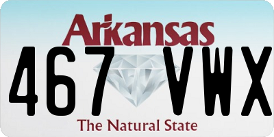 AR license plate 467VWX