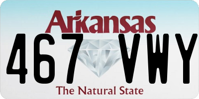 AR license plate 467VWY