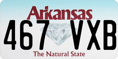 AR license plate 467VXB