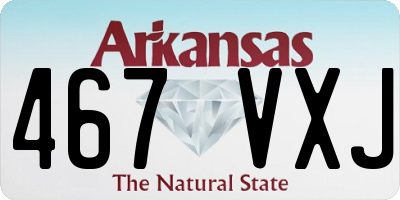 AR license plate 467VXJ