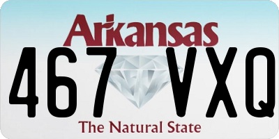 AR license plate 467VXQ