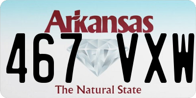 AR license plate 467VXW