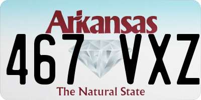 AR license plate 467VXZ