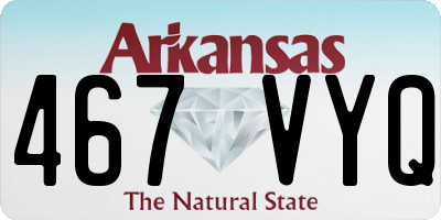 AR license plate 467VYQ