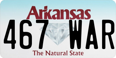 AR license plate 467WAR