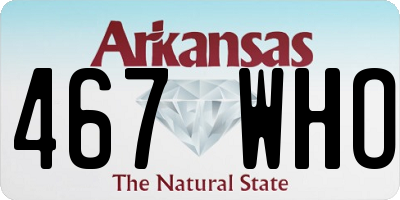 AR license plate 467WHO