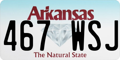 AR license plate 467WSJ