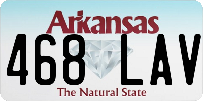 AR license plate 468LAV