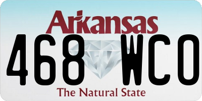 AR license plate 468WCO