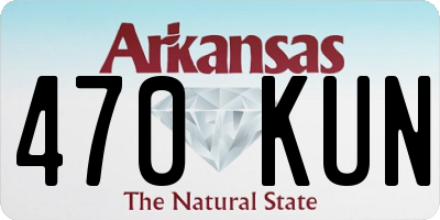 AR license plate 470KUN