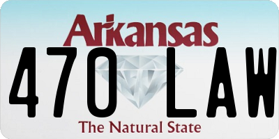 AR license plate 470LAW