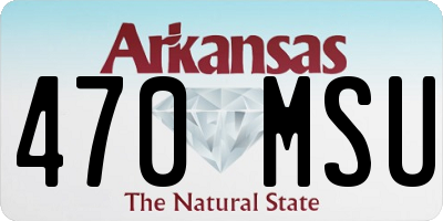 AR license plate 470MSU