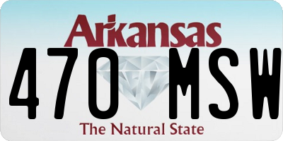 AR license plate 470MSW