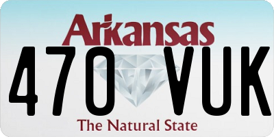 AR license plate 470VUK