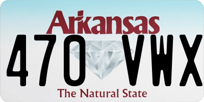 AR license plate 470VWX