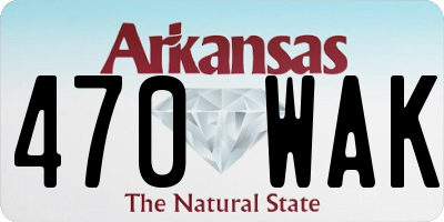 AR license plate 470WAK