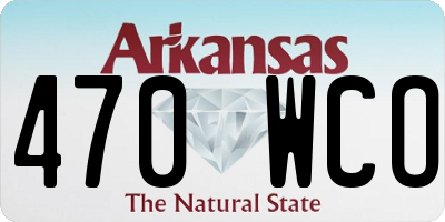 AR license plate 470WCO