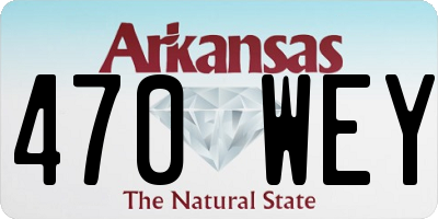 AR license plate 470WEY