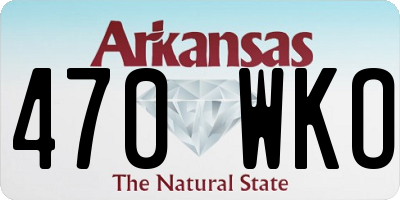 AR license plate 470WKO