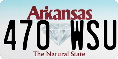 AR license plate 470WSU