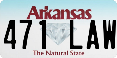 AR license plate 471LAW
