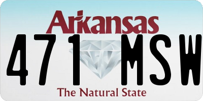 AR license plate 471MSW