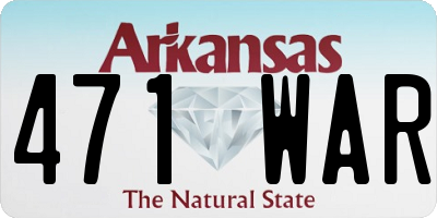 AR license plate 471WAR