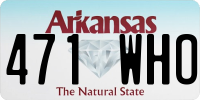 AR license plate 471WHO