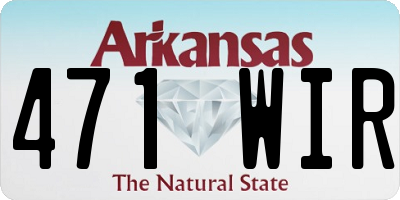 AR license plate 471WIR
