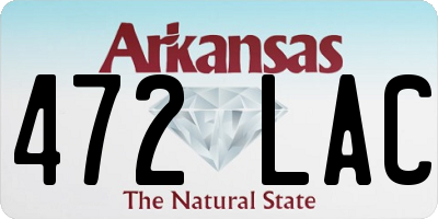 AR license plate 472LAC
