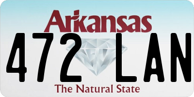 AR license plate 472LAN