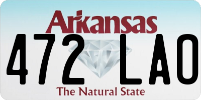 AR license plate 472LAO