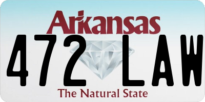 AR license plate 472LAW