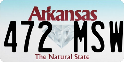 AR license plate 472MSW