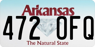 AR license plate 472OFQ