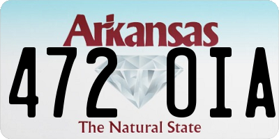 AR license plate 472OIA