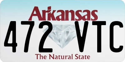 AR license plate 472VTC