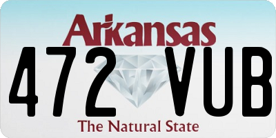 AR license plate 472VUB