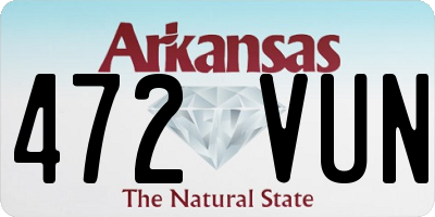 AR license plate 472VUN