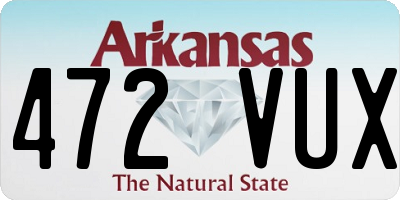 AR license plate 472VUX