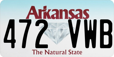 AR license plate 472VWB
