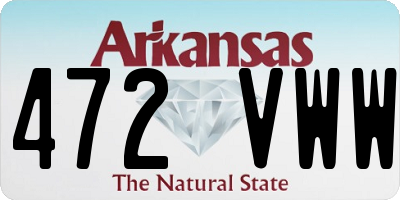 AR license plate 472VWW