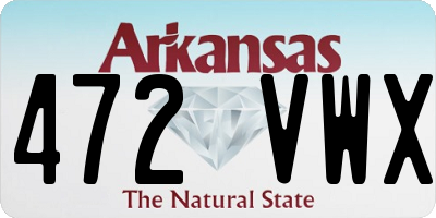 AR license plate 472VWX